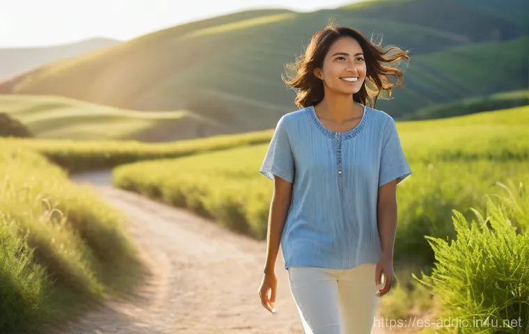 알콜중독 치료약물 종류 - **Prompt:** A serene and hopeful adult figure, standing on a clear, well-lit path that emerges from ...