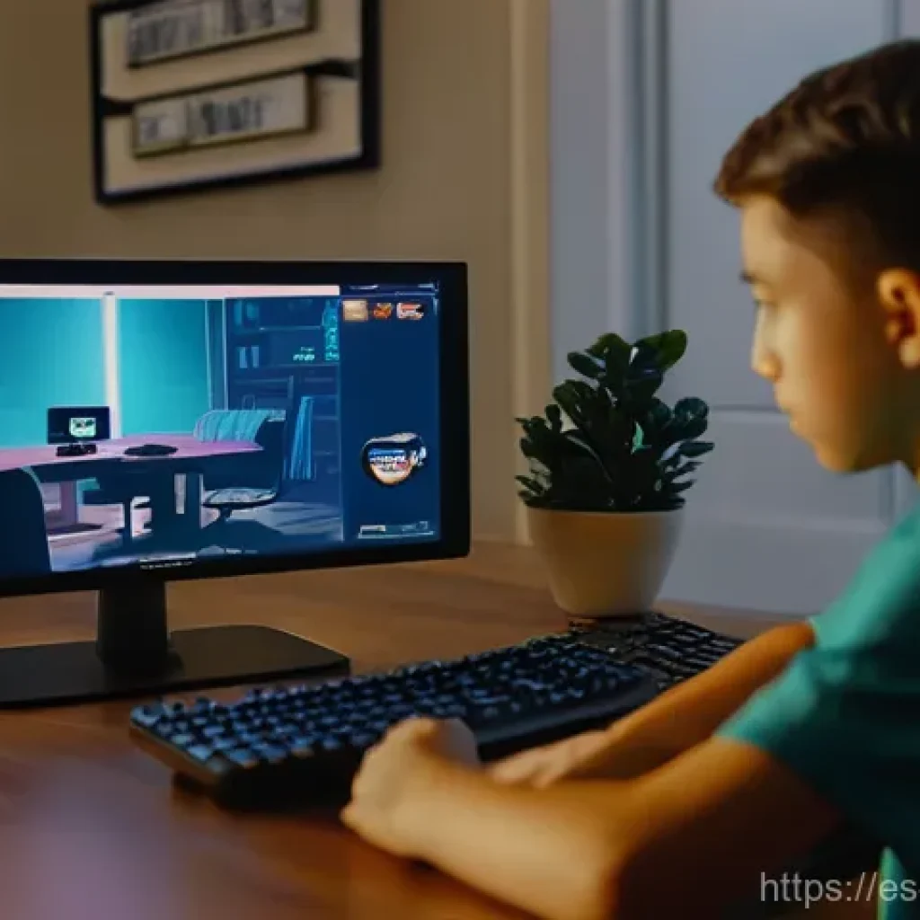 게임 중독 사회적 영향 - **Prompt 1: The Distant Glow**
    A young adult, approximately 20-25 years old, sits at a computer ...