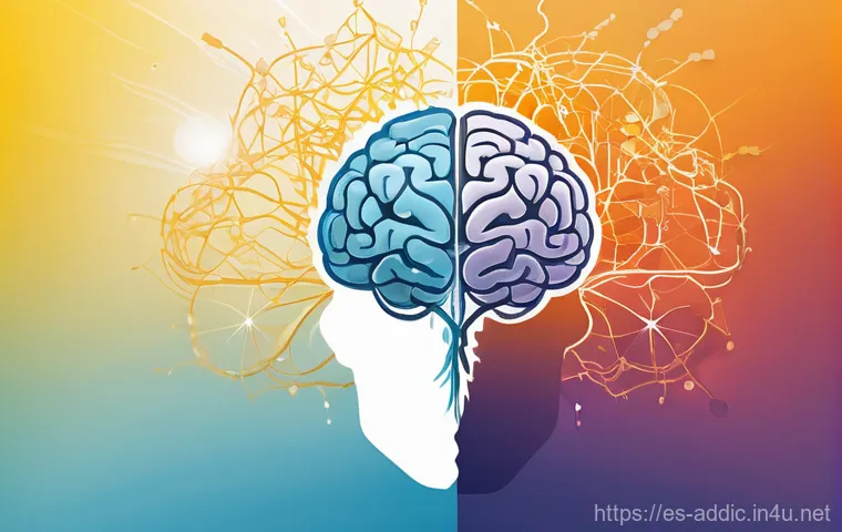 니코틴 중독과 뇌 기능 변화 - **Prompt:** A conceptual illustration depicting "brain fog" and the struggle with memory and concent...