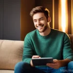 쇼핑 중독과 자기 통제 - **"The Dopamine Rush of Impulse"**: A vibrant, photorealistic image depicting a young adult (25-35 y...